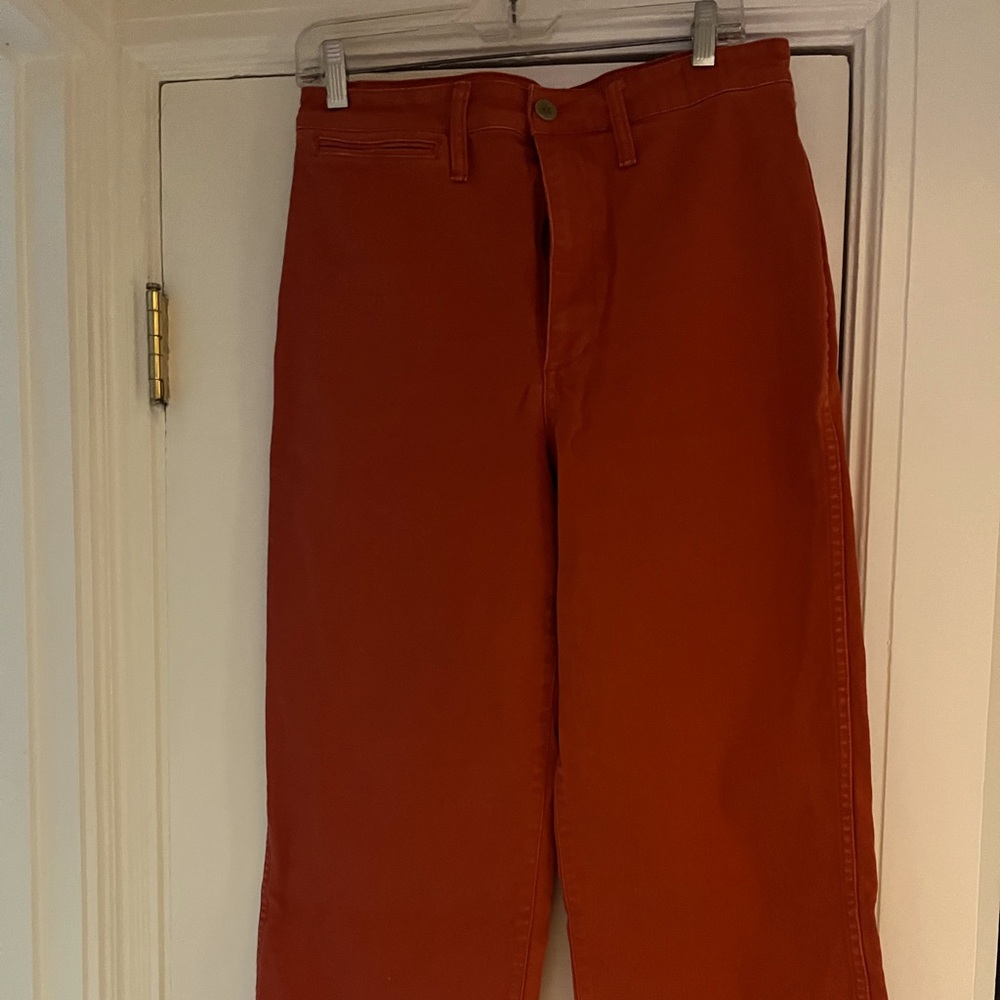 Madewell wide leg Emmett crop jean’s orange